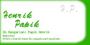 henrik papik business card
